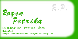 rozsa petrika business card